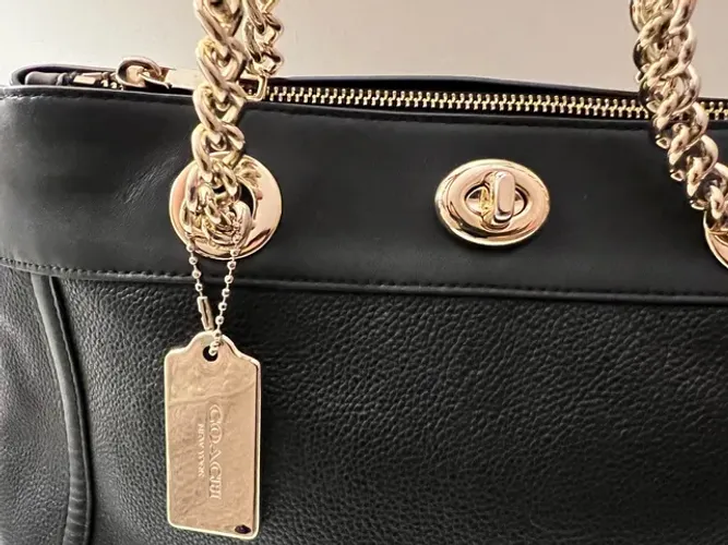 Bolsa Coach de couro preta
