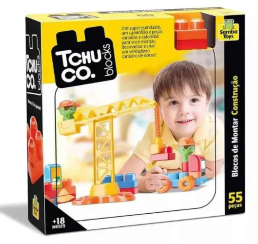 Blocos de Montar Tchuco - Construção - 55 Peças - Novo