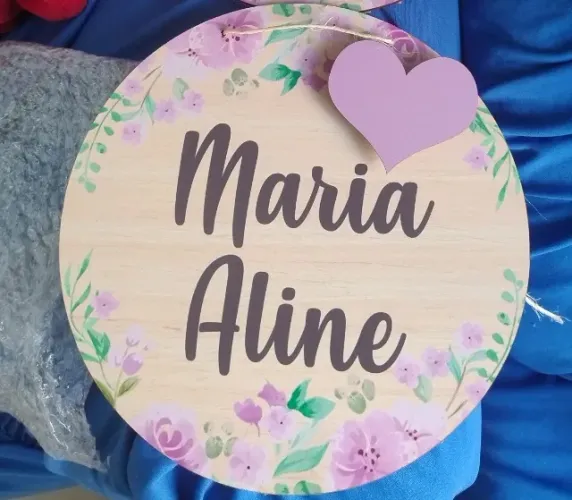 Enfeite de Porta , placa nome Maria Aline