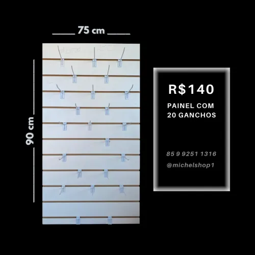 Painel (75 cm  X 90 cm) expositor com ganchos (frete grátis )