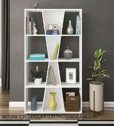 Estante de Madeira para Livros e Decoração - 9 Nichos