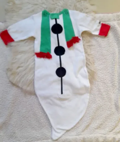 Macacão saco bebê boneco de neve desapego 