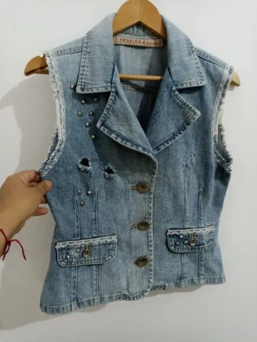 colete feminino jeans da Jéssica