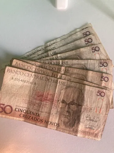 8 cédulas antigas de 50 cruzados novos / cruzeiros