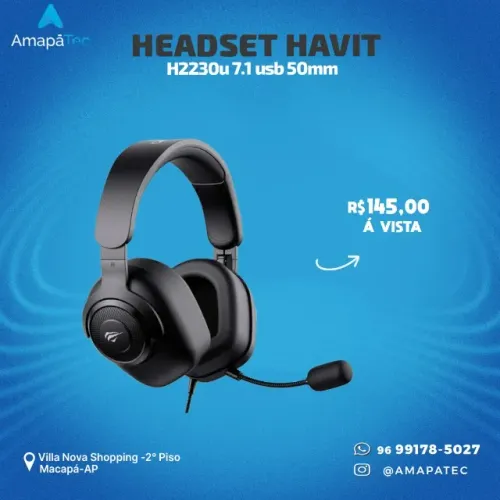 Headset Gamer Havit H2230u Usb Microfone Removível