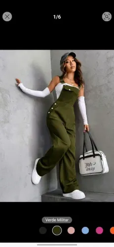 Macacão verde militar feminino
