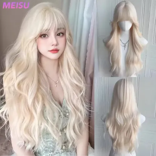 Peruca loira longa
