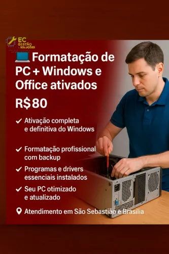 PC Travando? Faço limpeza + Windows + Office por R$80
