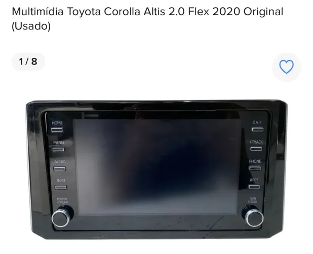 Multimídia Toyota Corolla Altis 2.0 Flex 2020 Original
