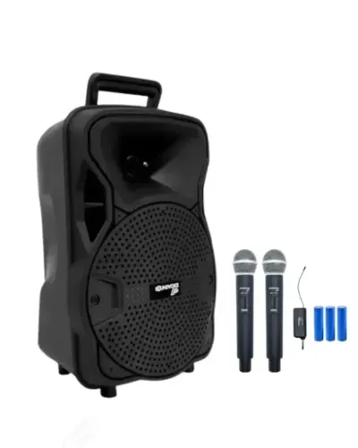 KIT CAIXA SOUNDVOICE CA80 + MICROFONE DUPLO SEM FIO - Esquenta black friday