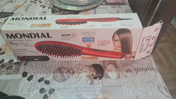 Escova Alisadora Digital Mondial Magic Brush Ion