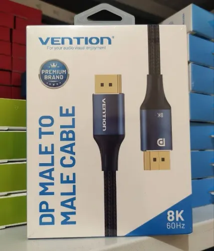 Cabo Displayport - 5 Metros - 1.4 240Hz - Trançado - Original Vention - Lacrados