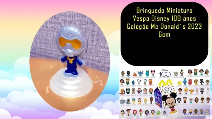 Brinquedo Miniatura Vespa Disney 100 anos Coleção Mc Donald´s 2023