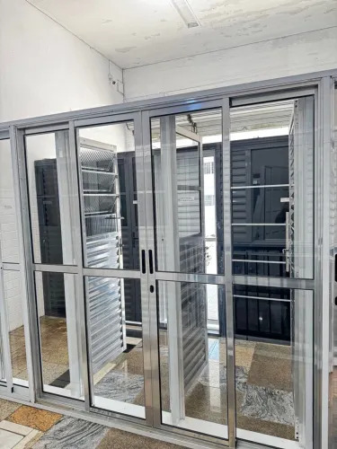 Portas de correr de vidro 2.10x2.00 4 folhas - Promoção imperdível
