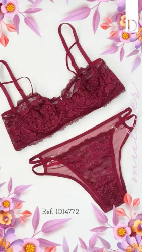 Conjunto de lingerie Diamantes preto