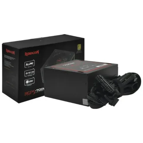 Fonte Redragon RGPS 700 Watts, 80 Plus Bronze, PFC Ativo, Cabo Flat, Nova, Lacrada