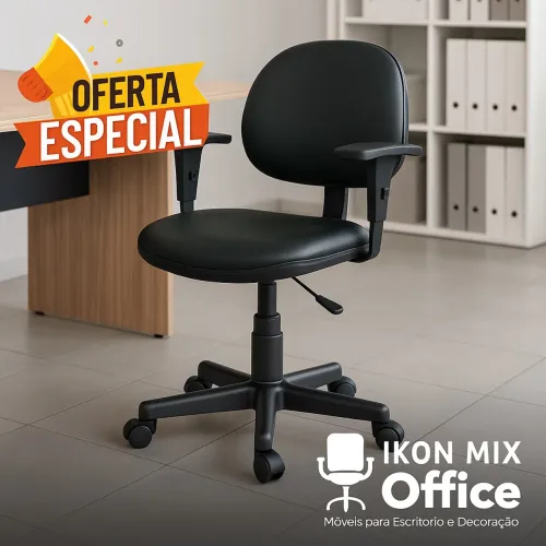 CADEIRA PARA ESCRITÓRIO COM BRAÇOS AJUSTÁVEIS - LOJA IKONMIXOFFICE