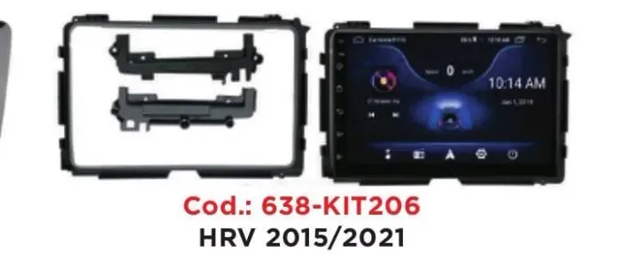 MULTIMÍDIA FP HONDA HRV CAMBUS MOLDURA ANDROID 9 POLEGADAS 2/32 COM CARPLAY