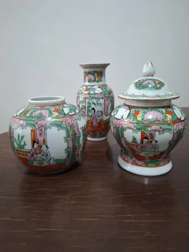 Conjunto de Vasos Decorativos Chineses