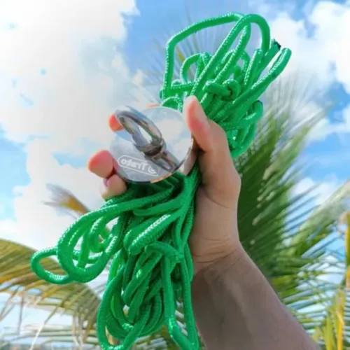 Ímã para pesca magnética neodimio 60mm 110kg super com corda caça tesouro pescaria  
