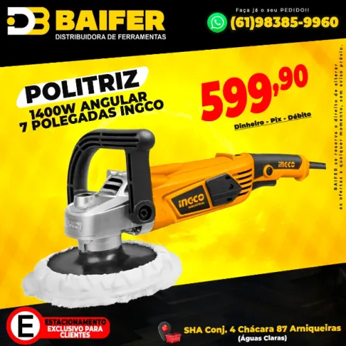 Politriz 1400W Angular 7 Polegadas Ingco