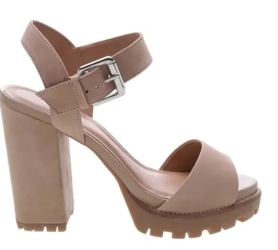 Sandália Plataforma Arezzo - New Nobuck Taupe Beige - TAM. 36 - NOVA