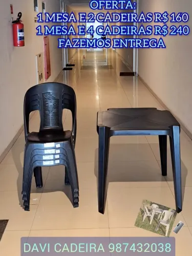 MESA E CADEIRA DE PLASTICO US.S.XKS NOVA AJE.D EUE. E JD.E EHDKE.E ENTREGO SNE.DBDOS. HOJE