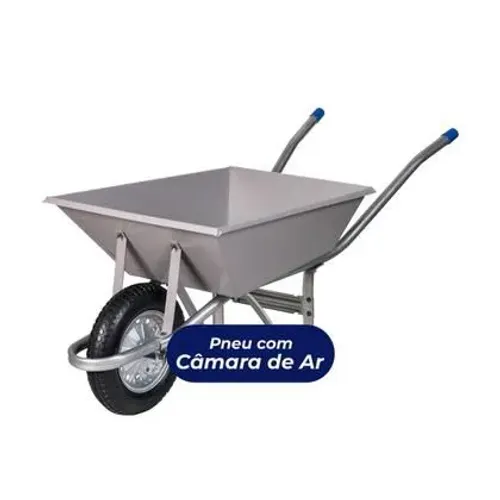 Carrinho De Mão Metalosa 60Litros Reforçado Pneu Com Camara