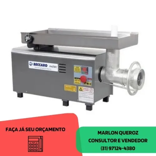Moedor de Carne Boca 22 Bivolt Inox para Açougue