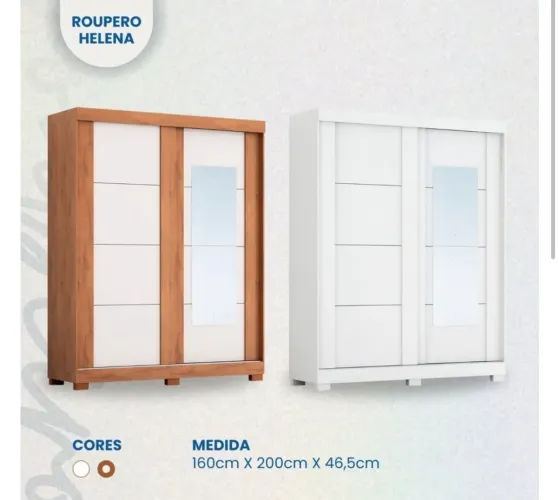 Guarda-Roupa Helena 2 Portas de Correr - Várias Cores