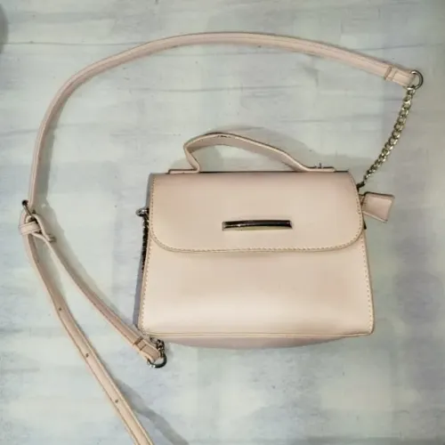 Bolsa de ombro corino rosa bebê