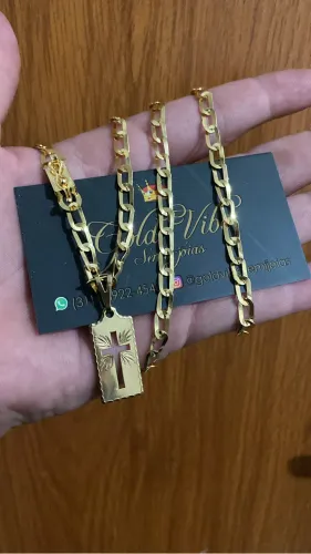 CORRENTE LAMINADA BANHADA A OURO 18k