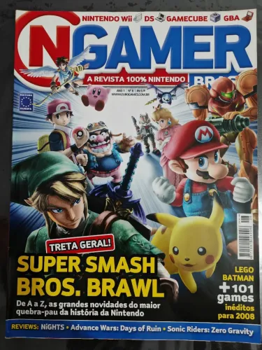 Revista NGamer Brasil 8ª Edição - Super Smash Bros. Brawl - Excelente estado 