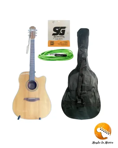 KIT-Violão Benson + Capa/Bag  + Encordoamento SG 010 + Cabo MAC FLEX 3M