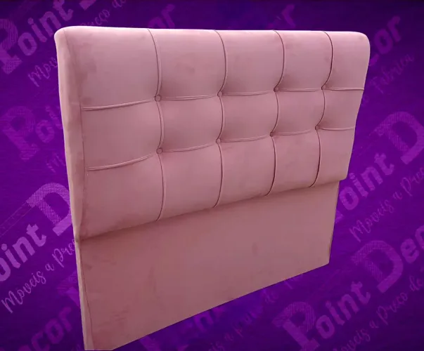 Cabeceira de Cama Estofada Rosa