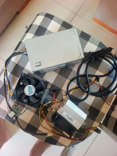Fonte HP de 6 pinos + 2 cooler + cabo da fonte + cabo do HD
