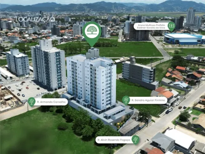 Apartamento na planta à venda no Residencial Arboris, próximo ao shopping, em Tubarão/SC.