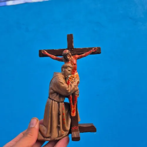 Imagem de São Francisco recebendo as Sagradas Chagas de Cristo