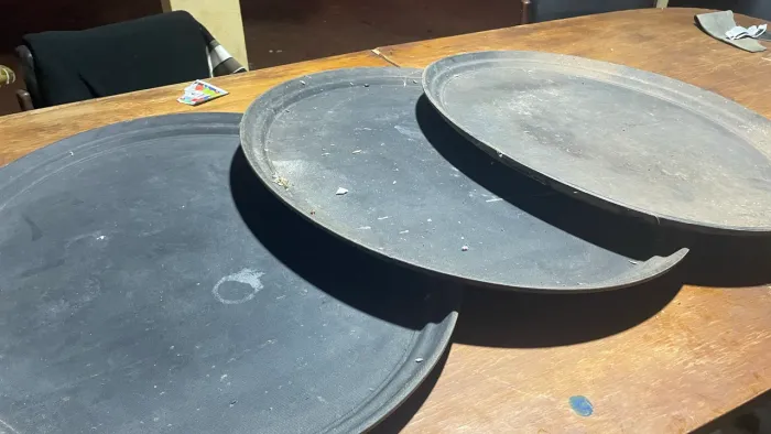 3 Bandejas de Garçom Ovais Antiderrapantes - Profissionais