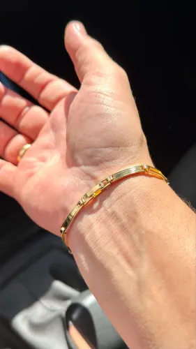 Pulseira 11.90g Ouro18k maciço masculina 5mm 20cm 