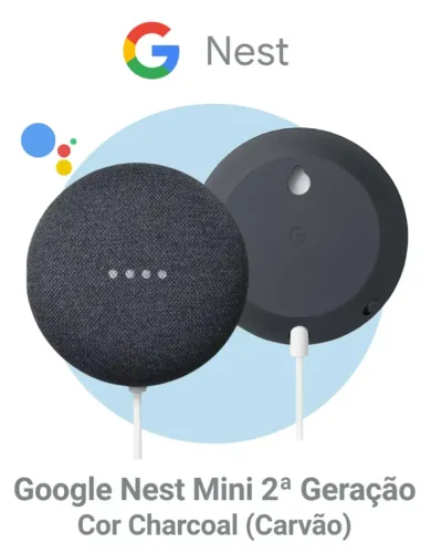 Google Nest Mini 2ª Geração Wifi Assistente Virtual 
