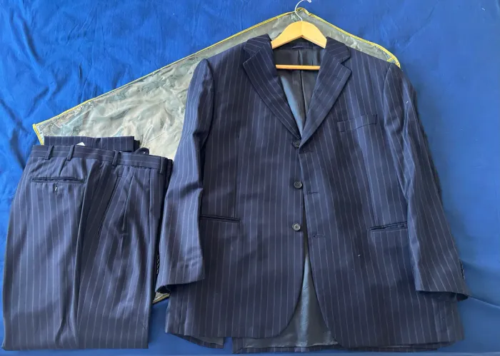 Terno Azul Marinho Risca de Giz - Brooksfield Linea Oro