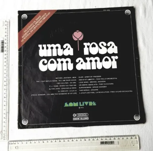 Disco Vinil - LP - Novela da Globo - Uma Rosa Com Amor - Temas Internacionais - 1973