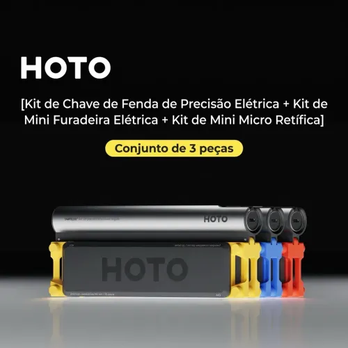 Kit Ferramentas HOTO 3 em 1 - Chave de Precisão + Mini Furadeira + Micro Retífica (NOVO)