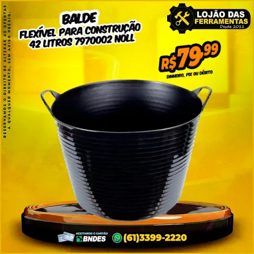 Balde Flexível Para Construção 42 Litros 7970002 Noll