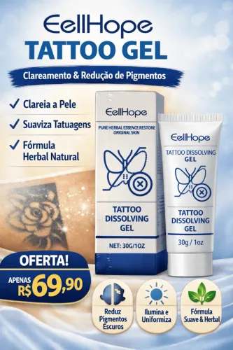 Gel Clareador Herbal CellHope - Suaviza Tatuagens e Ilumina a Pele