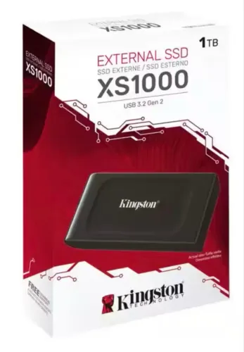 SD Externo Portátil Kingston 1TB, USB 3.2, Leitura: 1.050MB/s e Gravação: 1.050MB/