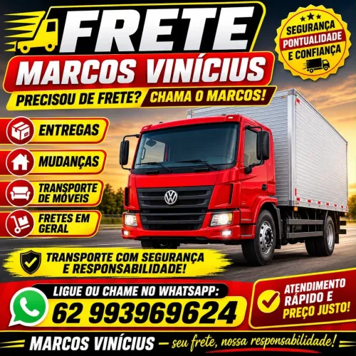 Frete e mudança 3/4 baú alto e novo! 