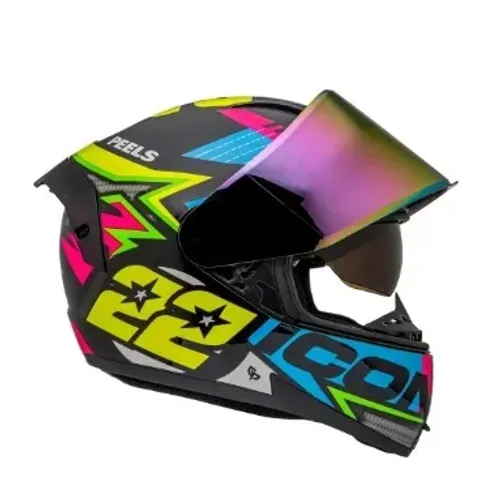 Capacete Peels Icon Pro Rt Preto Amarelo Premium