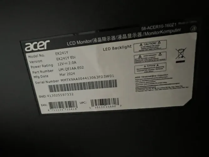Monitor Acer 100Hrz
